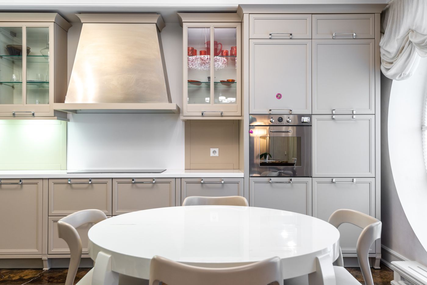 A finished kitchen with new cabinetry and appliances
